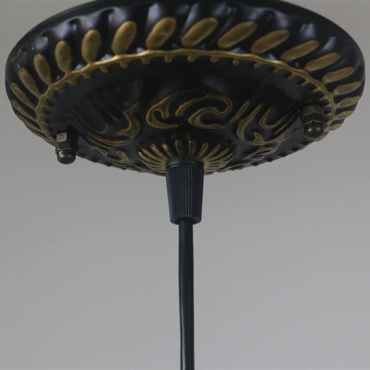 Retro Stained Glass Petal Single-Light Pendant Fixture