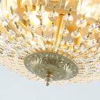 Retro Round Crystal Flush Mount Ceiling Light - 4/6 Lights