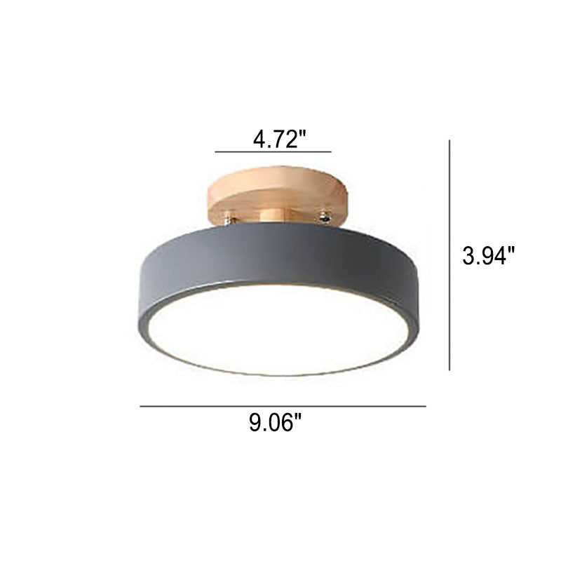 Nordic Style Round LED Semi-Flush Mount Ceiling Light