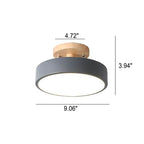 Nordic Style Round LED Semi-Flush Mount Ceiling Light