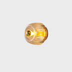 Contemporary Dual-Purpose 1-Light Flush Mount with Glass Sun Design and Full Copper Finish