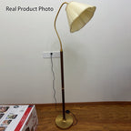 Vintage Japanese Floral Design Solid Wood and Iron 1-Light Floor Lamp