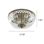 Retro Round Crystal Flush Mount Ceiling Light - 4/6 Lights