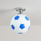 Artistic Basketball and Soccer 1-Light Semi-Flush Mount Ceiling Fixture