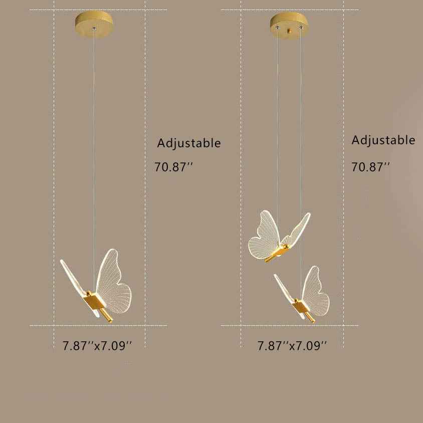 Elegant Acrylic Butterfly LED Pendant Lamp