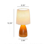 Vintage Nordic Pleated Shade Table Lamp with Glass Base - 1 Light