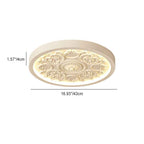 Contemporary Minimalist Carved Iron and Resin Acrylic LED Flush Mount Ceiling Light for Bedroom