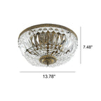 Retro Round Crystal Flush Mount Ceiling Light - 4/6 Lights