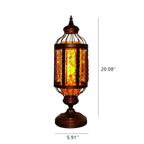 Antique Turkish Stained Glass Lantern Table Lamp with Single Light
