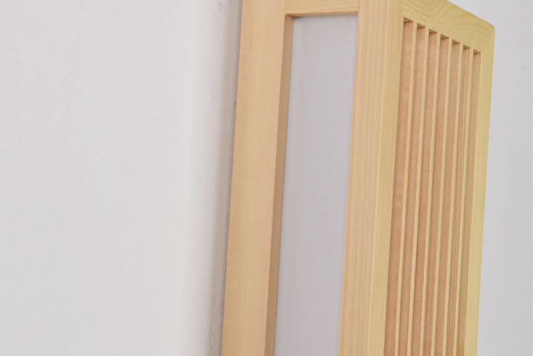 Contemporary Minimalist Solid Wood and Acrylic Rectangular LED Wall Sconce for Living Room
