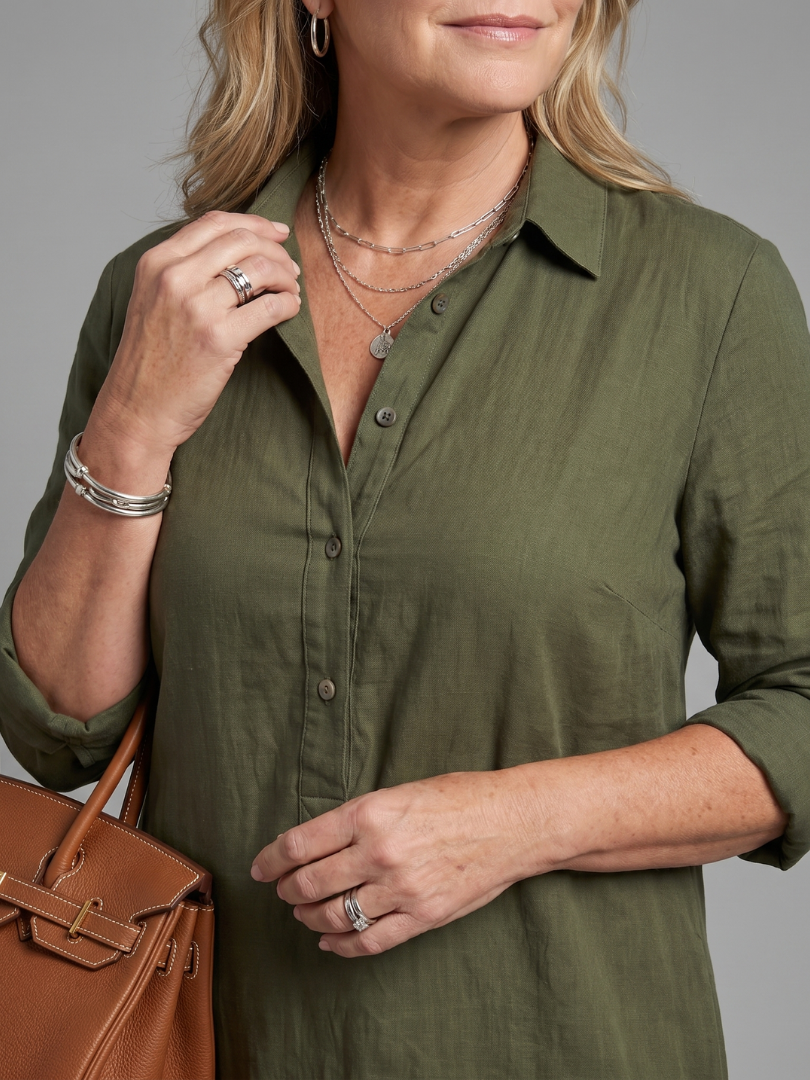 Effortless Shirt Maxi Dress for Women Long Sleeve