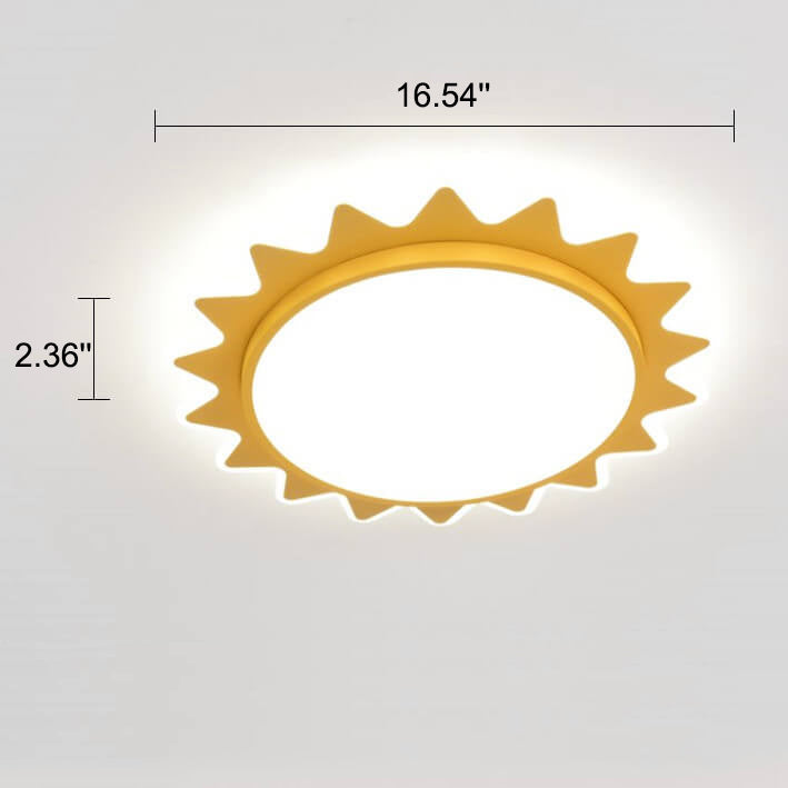 Whimsical Sun-Shaped LED Flush Mount Ceiling Light