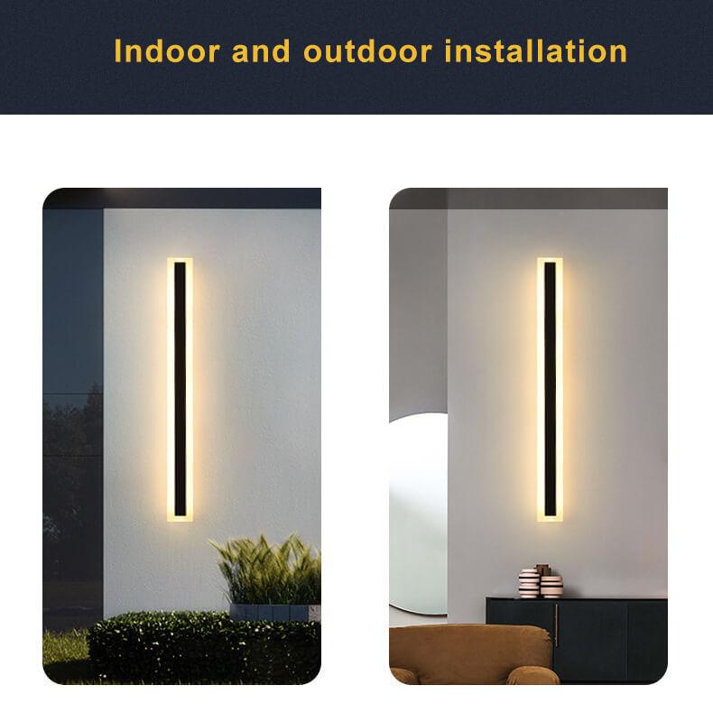 Stylish Elongated LED Acrylic Outdoor Wall Light - Waterproof and Minimalist Design