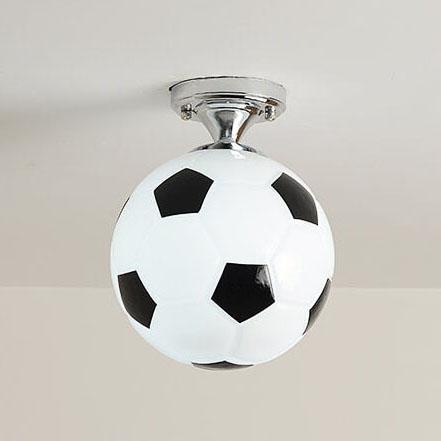 Artistic Basketball and Soccer 1-Light Semi-Flush Mount Ceiling Fixture