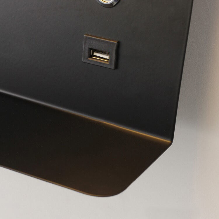 Contemporary Square Iron LED Wall Sconce Lamp with USB Rechargeable Feature