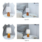 Vintage Nordic Pleated Shade Table Lamp with Glass Base - 1 Light