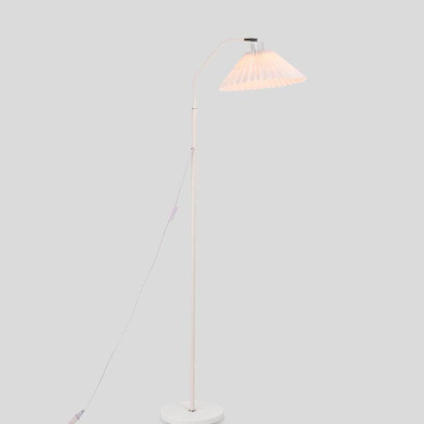 Elegant Minimalist Fabric Pleated Shade Floor Lamp with Single Light