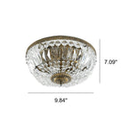 Retro Round Crystal Flush Mount Ceiling Light - 4/6 Lights