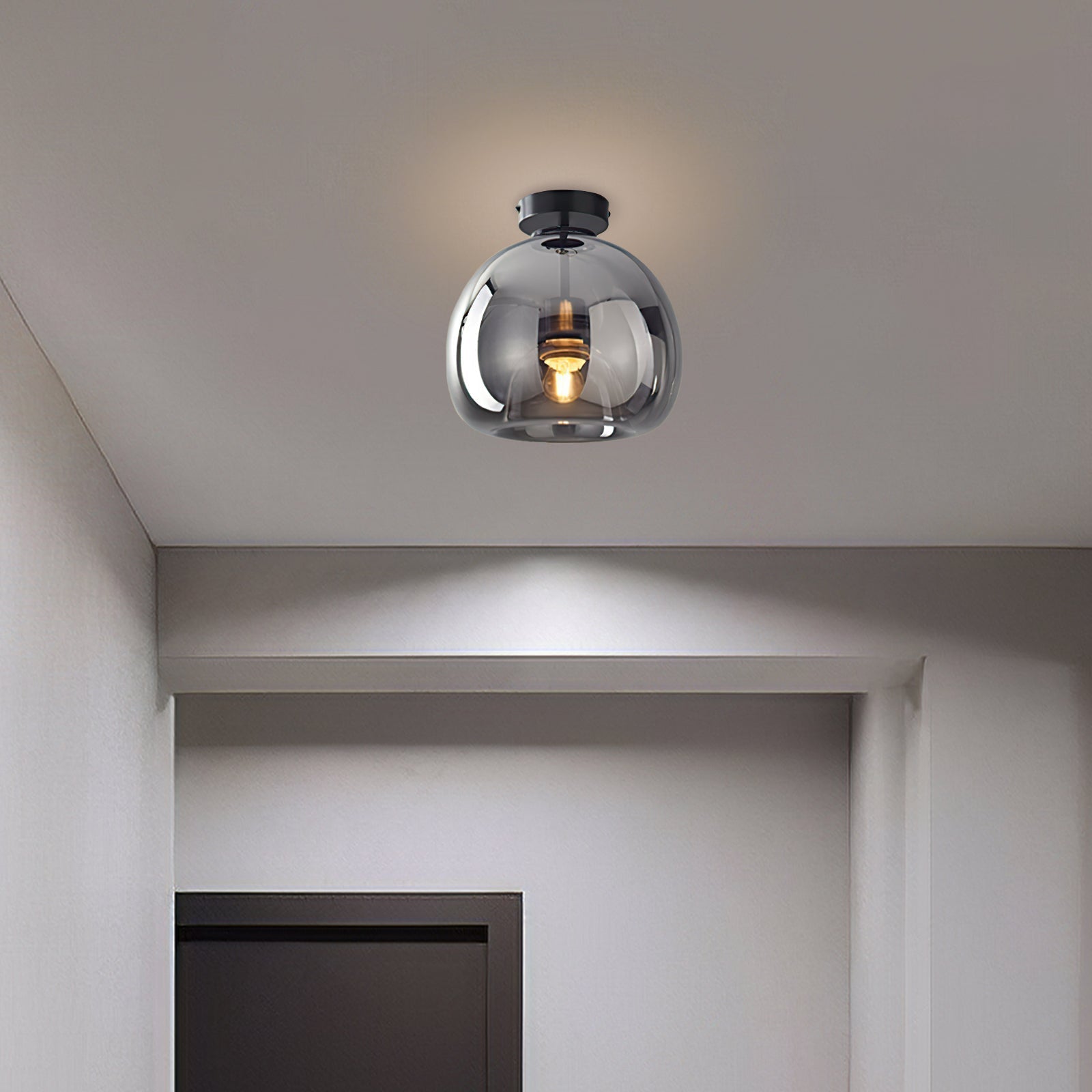 Bela Ceiling Light | Vintage Amber Bubble Glass Shade