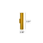 Minimalist Aluminum Cylindrical Wall Sconce with Two Lights