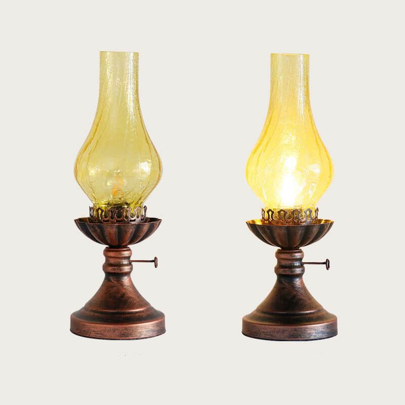 Classic Antique Kerosene Oil Table Lamp - 1-Light Design
