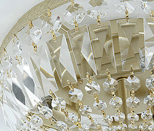 Retro Round Crystal Flush Mount Ceiling Light - 4/6 Lights