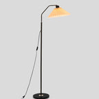 Elegant Minimalist Fabric Pleated Shade Floor Lamp with Single Light