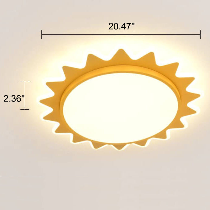 Whimsical Sun-Shaped LED Flush Mount Ceiling Light