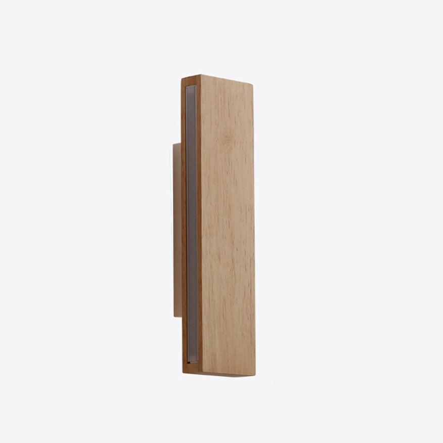 Minimalist Japanese Rectangular Log LED Wall Sconce Lamp with Rotatable Design