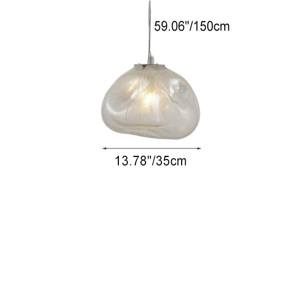 Contemporary Cloud-Shaped Glass 1-Light Pendant Suspension Light
