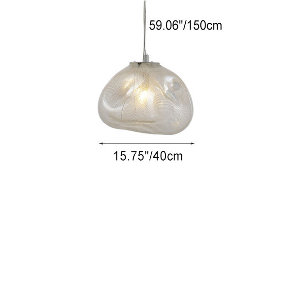 Contemporary Cloud-Shaped Glass 1-Light Pendant Suspension Light
