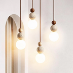 Bello Pendant Light | Travertine & Glass for Soft Ambient Glow