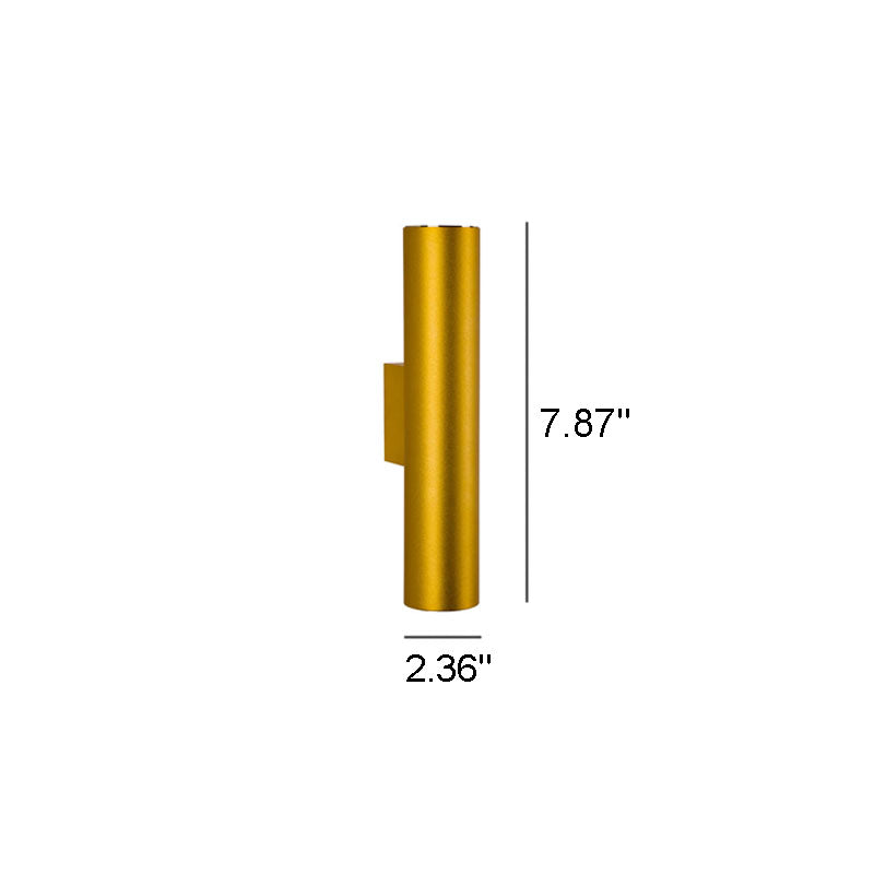 Minimalist Aluminum Cylindrical Wall Sconce with Two Lights