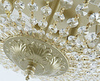 Retro Round Crystal Flush Mount Ceiling Light - 4/6 Lights
