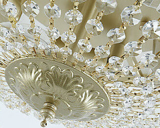 Retro Round Crystal Flush Mount Ceiling Light - 4/6 Lights