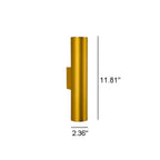 Minimalist Aluminum Cylindrical Wall Sconce with Two Lights
