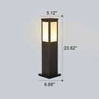 Contemporary Solar-Powered Square Column Outdoor Pathway Light - Waterproof Design