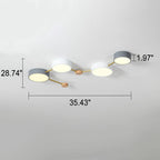 Scandinavian Minimalist Solid Wood and Iron LED Flush Mount Light