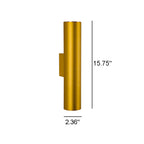 Minimalist Aluminum Cylindrical Wall Sconce with Two Lights