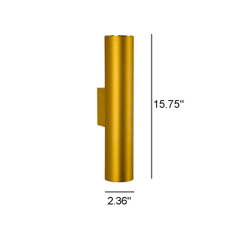 Minimalist Aluminum Cylindrical Wall Sconce with Two Lights