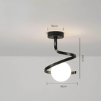 Modern Iron Glass Ceiling Light 1-Light