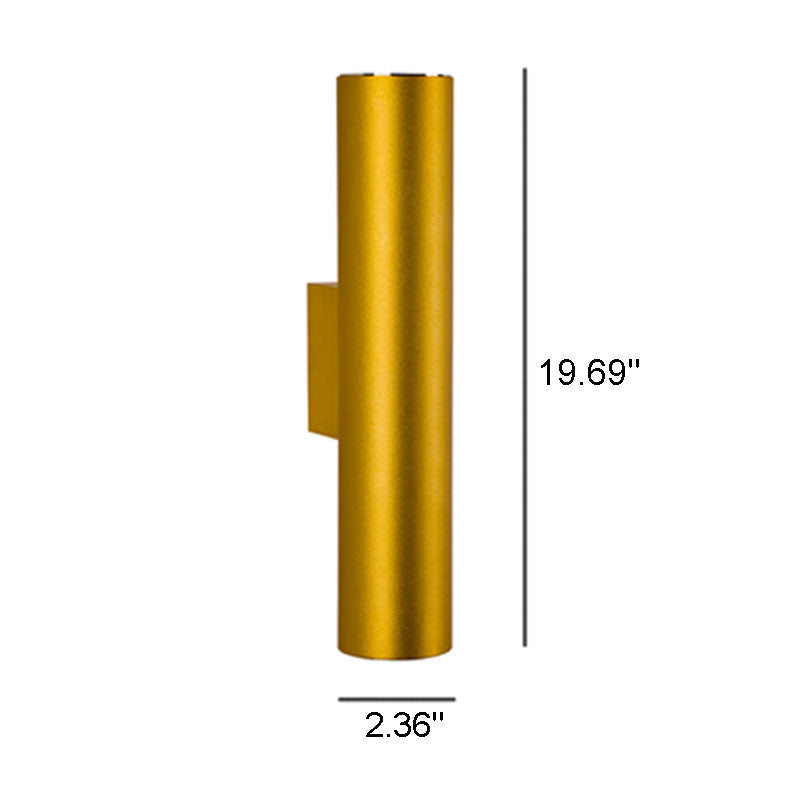 Minimalist Aluminum Cylindrical Wall Sconce with Two Lights