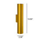 Minimalist Aluminum Cylindrical Wall Sconce with Two Lights