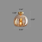 Nordic Style Elegant Round Glass Ball Semi-Flush Mount Ceiling Light - 1-Light