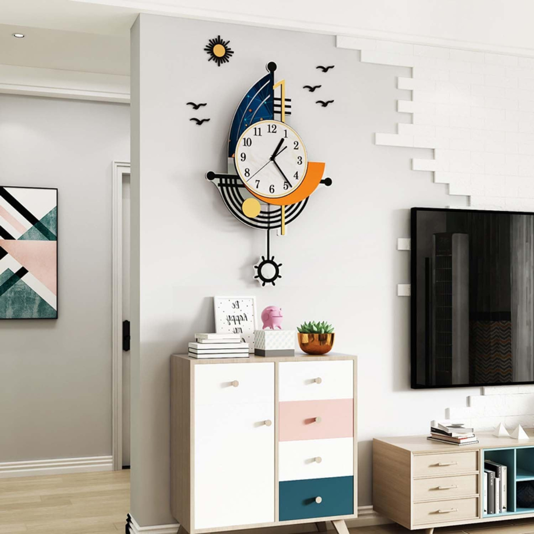 Clova - Large Sailing Boat Wall Clock