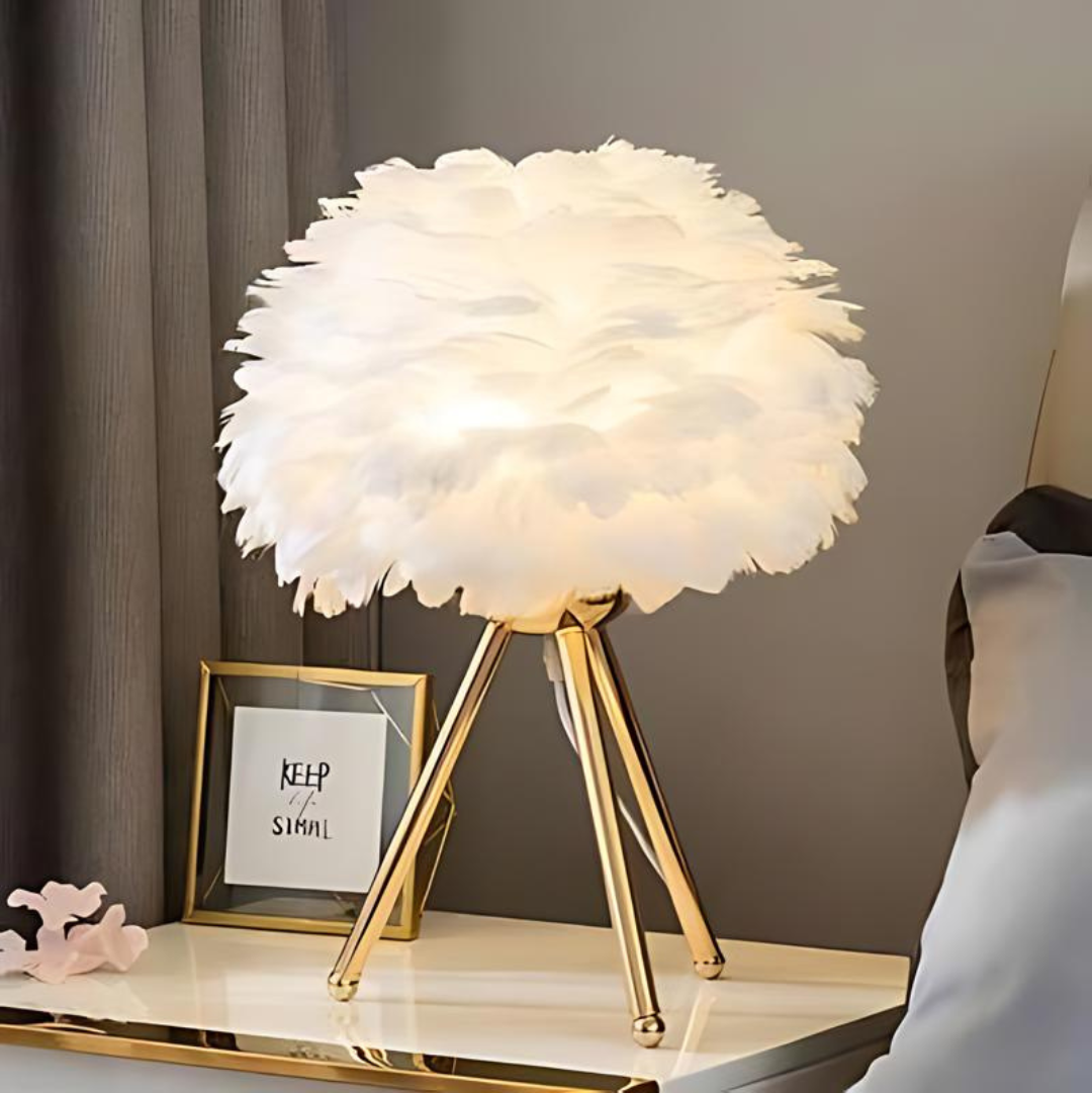 Vynex - Luxury Table Lamp With Soft Feathers