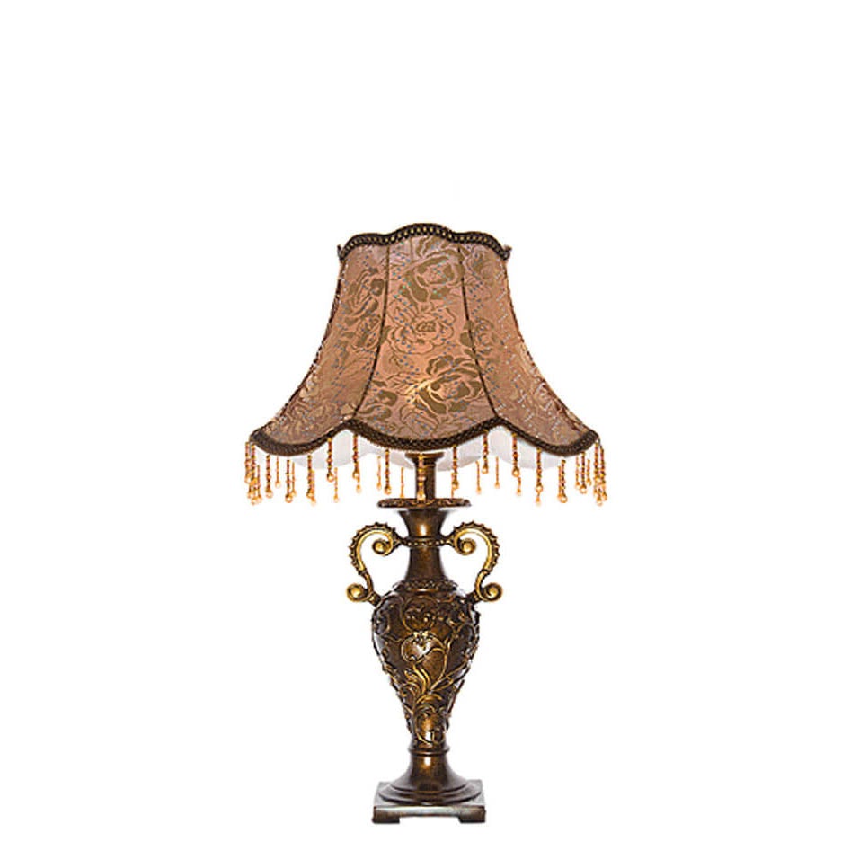 Antique European Vintage Fabric Table Lamp with Single Light