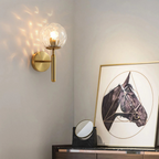 Nordic Brass Glass Globe Wall Sconce LED 1-Light