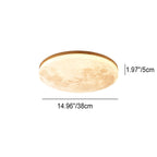 Nordic Minimalist Round Moon LED Flush Mount Ceiling Light in PVC