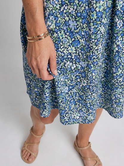 Stylish Floral Print Fit and Flare Knee-Length Dress for Women
